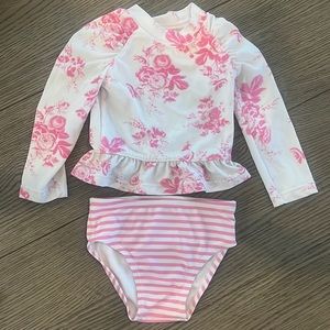 Janie and Jack Swim set! Rash guard and striped bottoms!